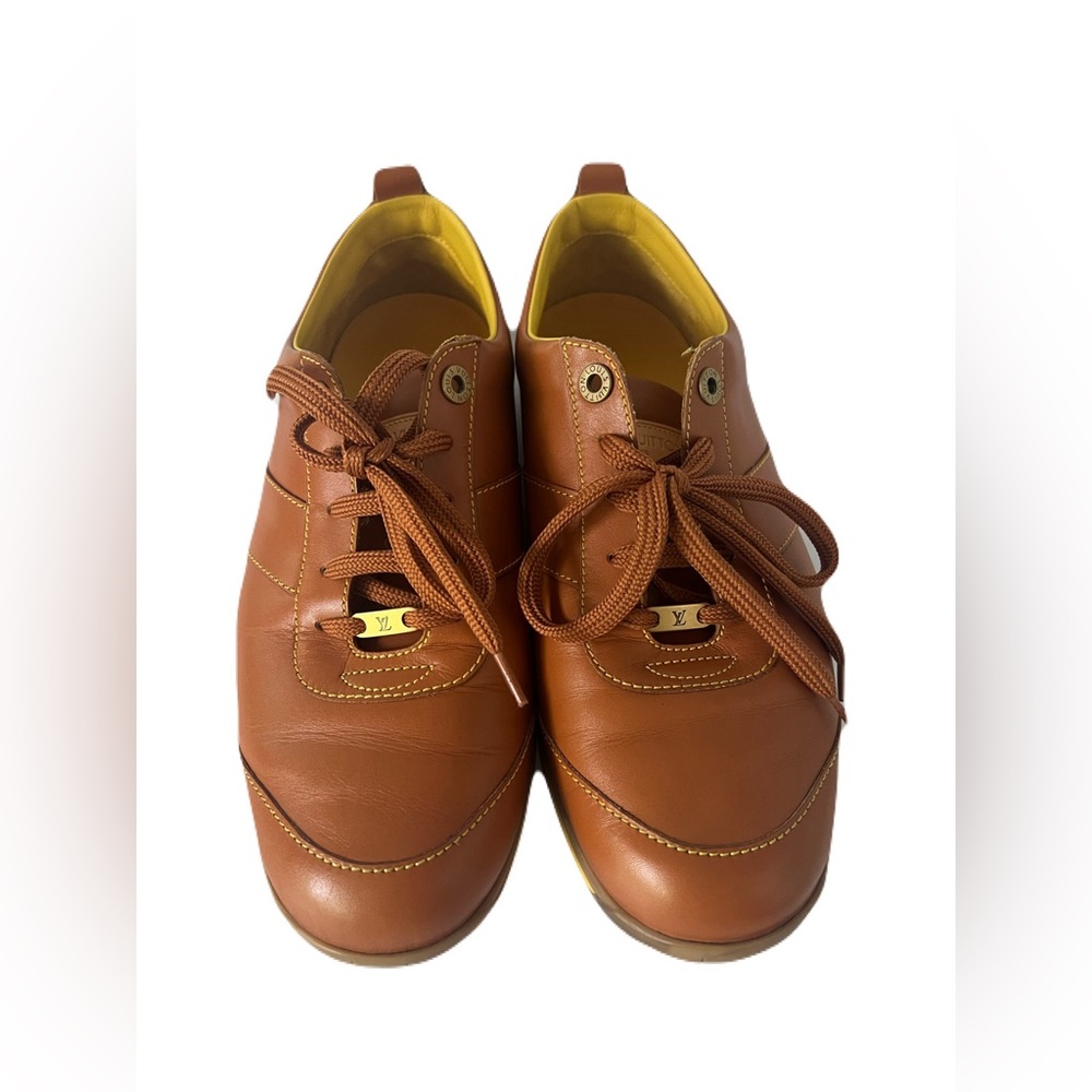 Authentic Louis Vuitton Mens Brown Sneakers SZ 8  Box, Dustbag & Extra Laces